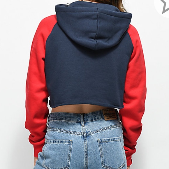 FILA Luciana Navy & Red Crop Hoodie S - Picture 2 of 6